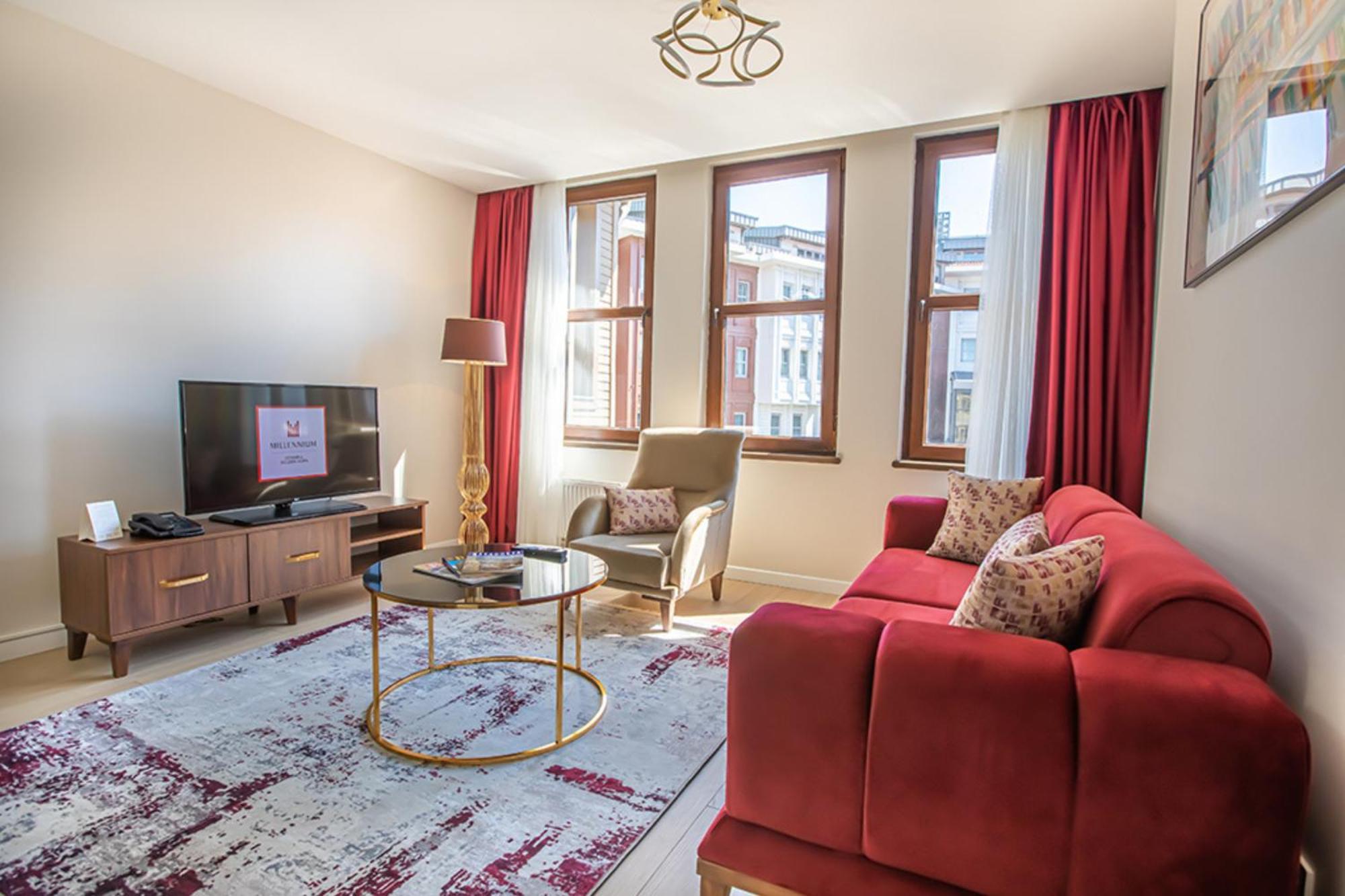 فندق ميلينيوم إسطنبول غولدن هورن اسطنبول المظهر الخارجي الصورة A living room in a serviced apartment in London